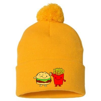 Hamburger Burger Fast Food French Fries Pom Pom 12in Knit Beanie