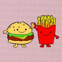 Hamburger Burger Fast Food French Fries 25L Jumbo Tote