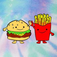 Hamburger Burger Fast Food French Fries Legacy Tie Dye Trucker Hat