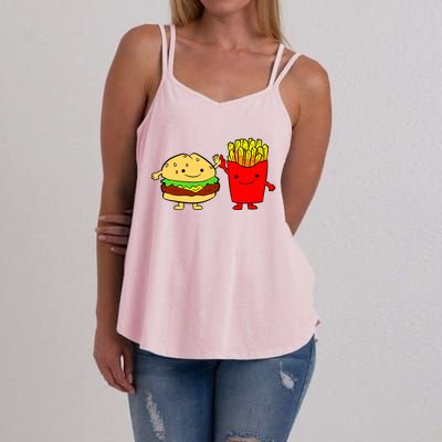 Hamburger Burger Fast Food French Fries Women's Strappy Tank