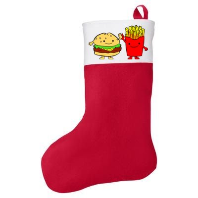 Hamburger Burger Fast Food French Fries Felt Holiday Christmas Stocking