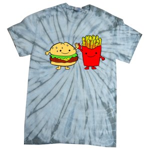 Hamburger Burger Fast Food French Fries Tie-Dye T-Shirt