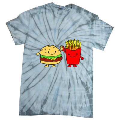 Hamburger Burger Fast Food French Fries Tie-Dye T-Shirt