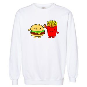 Hamburger Burger Fast Food French Fries Garment-Dyed Sweatshirt