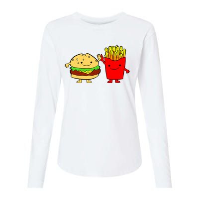 Hamburger Burger Fast Food French Fries Womens Cotton Relaxed Long Sleeve T-Shirt