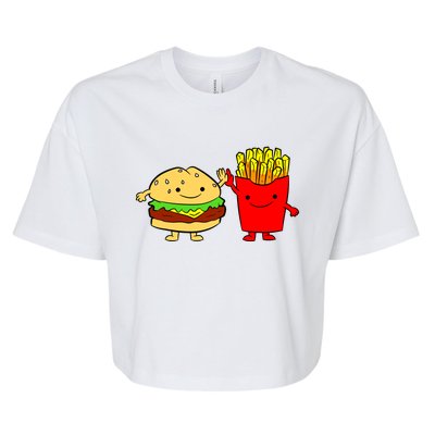 Hamburger Burger Fast Food French Fries Bella+Canvas Jersey Crop Tee