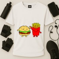Hamburger Burger Fast Food French Fries Cooling Performance Crew T-Shirt