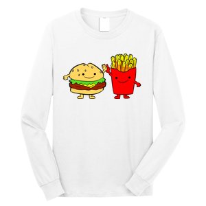 Hamburger Burger Fast Food French Fries Long Sleeve Shirt