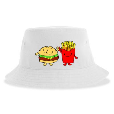 Hamburger Burger Fast Food French Fries Sustainable Bucket Hat
