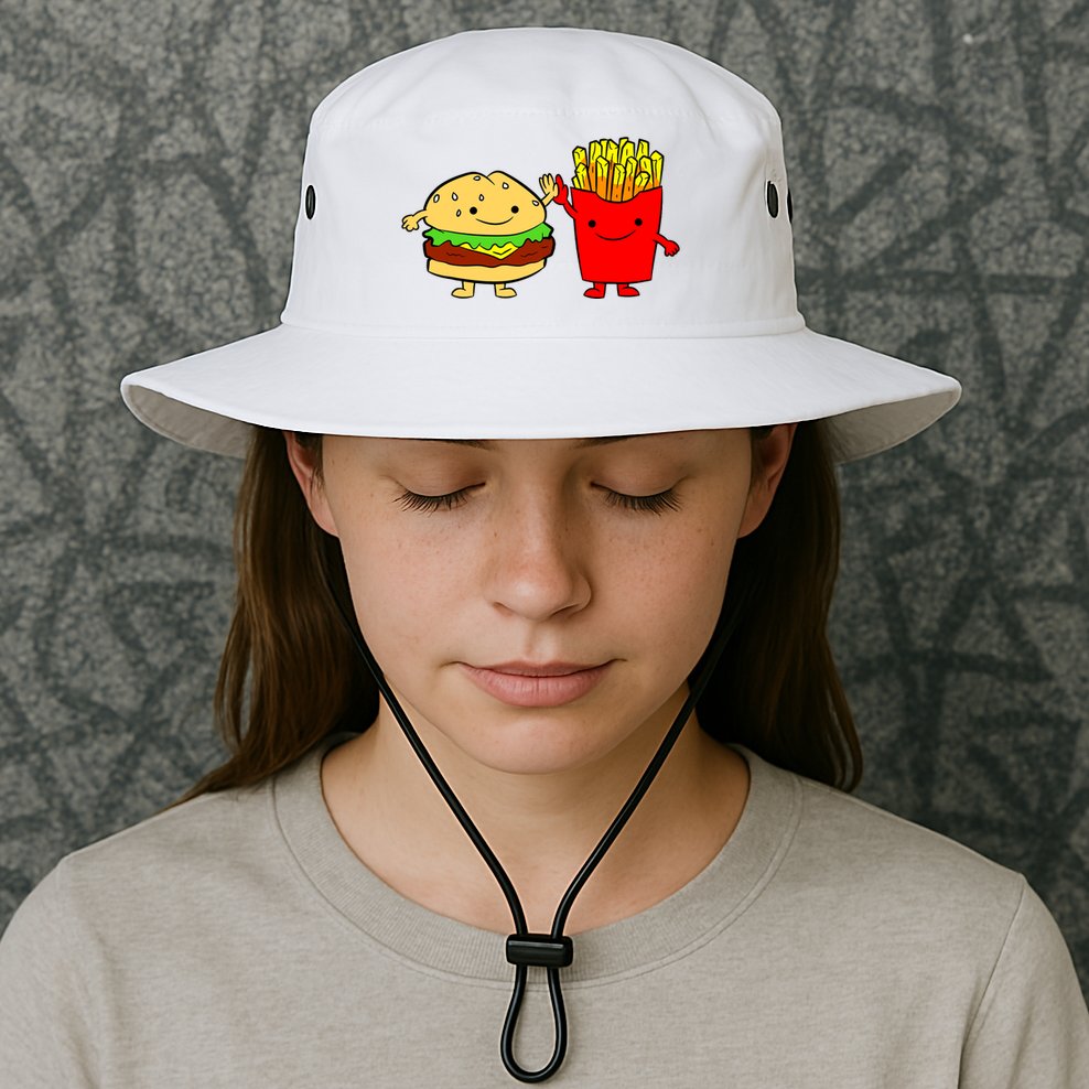 Hamburger Burger Fast Food French Fries Bucket Hat