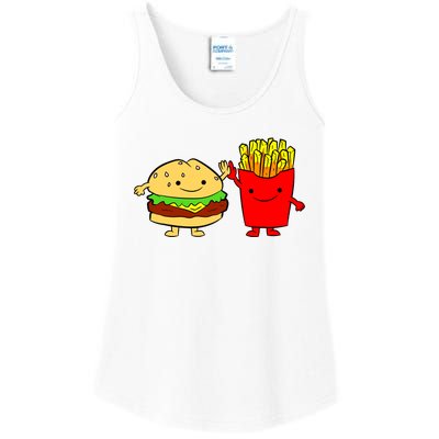 Hamburger Burger Fast Food French Fries Ladies Essential Tank