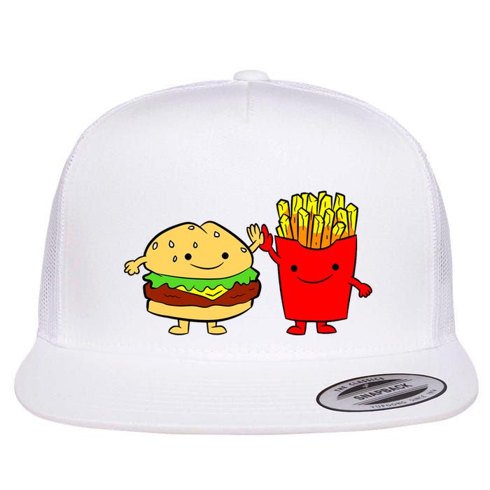 Hamburger Burger Fast Food French Fries Flat Bill Trucker Hat