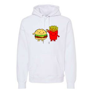 Hamburger Burger Fast Food French Fries Premium Hoodie