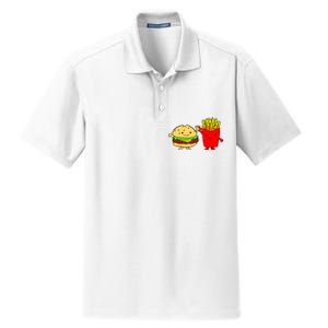 Hamburger Burger Fast Food French Fries Dry Zone Grid Polo