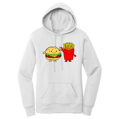 Hamburger Burger Fast Food French Fries Women's Pullover Hoodie