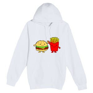 Hamburger Burger Fast Food French Fries Premium Pullover Hoodie