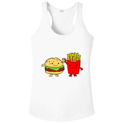 Hamburger Burger Fast Food French Fries Ladies PosiCharge Competitor Racerback Tank