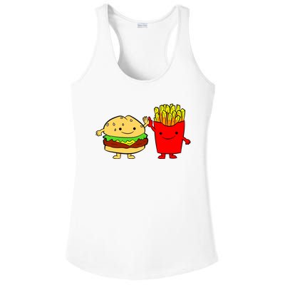 Hamburger Burger Fast Food French Fries Ladies PosiCharge Competitor Racerback Tank