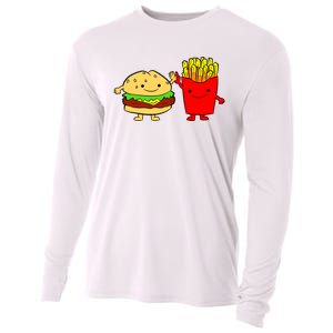 Hamburger Burger Fast Food French Fries Cooling Performance Long Sleeve Crew