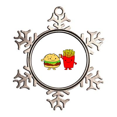 Hamburger Burger Fast Food French Fries Metallic Star Ornament