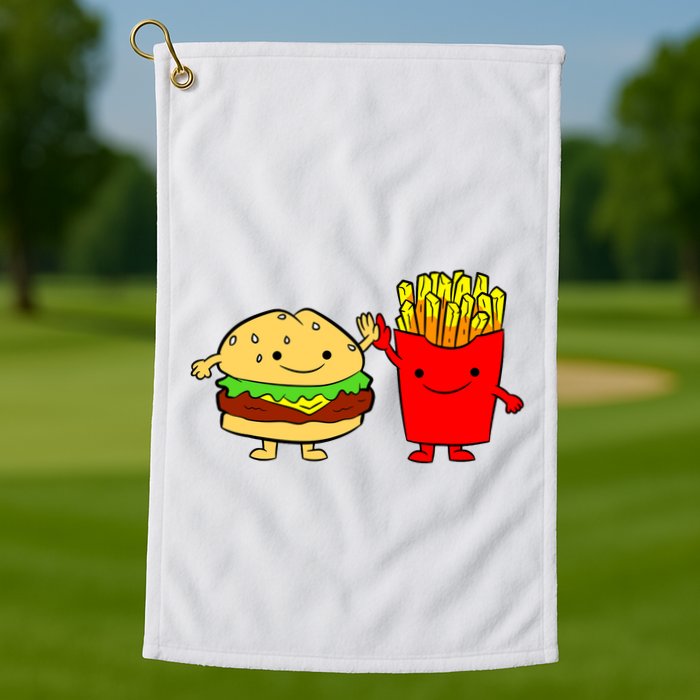 Hamburger Burger Fast Food French Fries Golf Towel