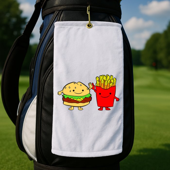 Hamburger Burger Fast Food French Fries Golf Towel
