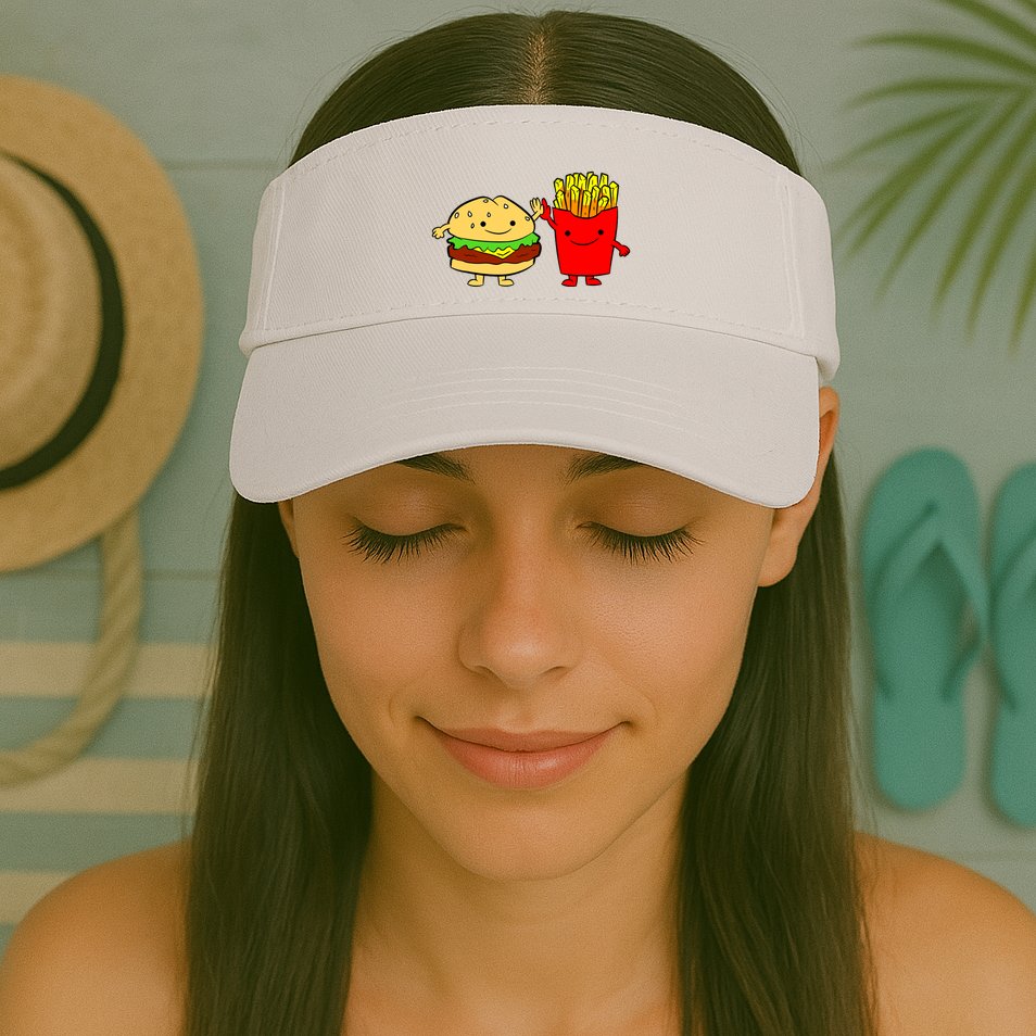 Hamburger Burger Fast Food French Fries Visor
