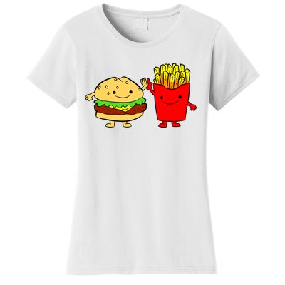 Hamburger Burger Fast Food French Fries Women's T-Shirt