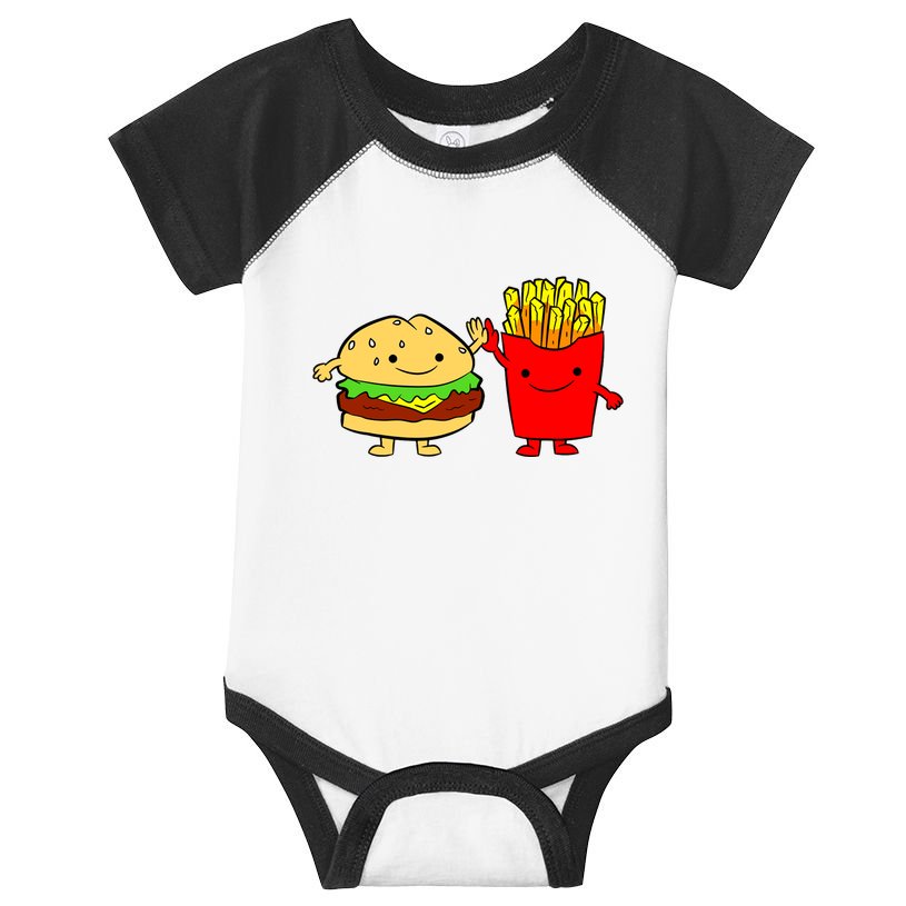 Hamburger Burger Fast Food French Fries Infant Baby Jersey Bodysuit