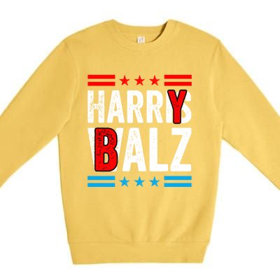 Harry Balz Funny Kamala Harris Political Harris Walz Gift Premium Crewneck Sweatshirt