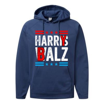 Harry Balz Funny Kamala Harris Political Harris Walz Gift Performance Fleece Hoodie