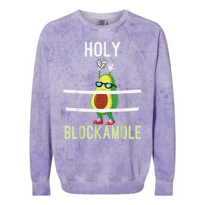 Holy Blockamole Funny Volleyball Block Avocado Colorblast Crewneck Sweatshirt