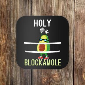 Holy Blockamole Funny Volleyball Block Avocado Coaster