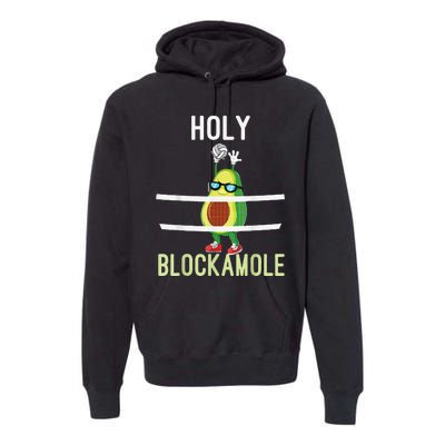 Holy Blockamole Funny Volleyball Block Avocado Premium Hoodie