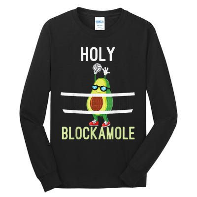 Holy Blockamole Funny Volleyball Block Avocado Tall Long Sleeve T-Shirt