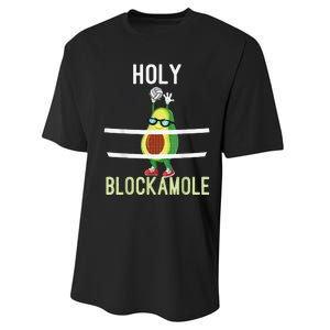 Holy Blockamole Funny Volleyball Block Avocado Performance Sprint T-Shirt