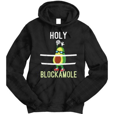 Holy Blockamole Funny Volleyball Block Avocado Tie Dye Hoodie