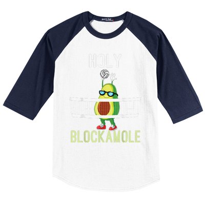 Holy Blockamole Funny Volleyball Block Avocado Baseball Sleeve Shirt