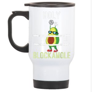 Holy Blockamole Funny Volleyball Block Avocado Stainless Steel Travel Mug