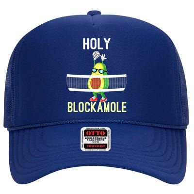 Holy Blockamole Funny Volleyball Block Avocado Teen Girls High Crown Mesh Back Trucker Hat