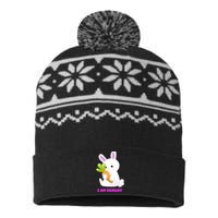 Happy Bunny Funny USA-Made Snowflake Beanie