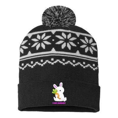 Happy Bunny Funny USA-Made Snowflake Beanie