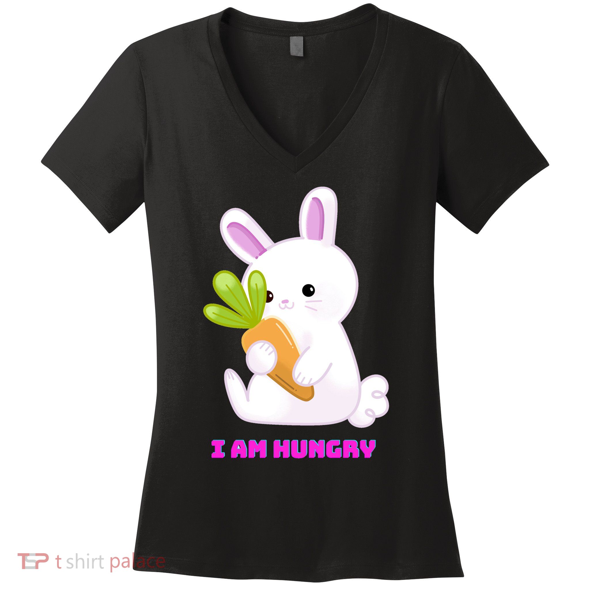 Happy Bunny Funny Women's V-Neck T-Shirt