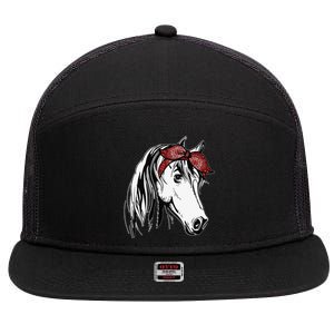 Horse Bandana For Equestrian Horseback Riding Horse Lover 7 Panel Mesh Trucker Snapback Hat