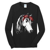 Horse Bandana For Equestrian Horseback Riding Horse Lover Tall Long Sleeve T-Shirt