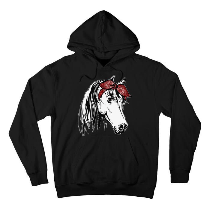 Horse Bandana For Equestrian Horseback Riding Horse Lover Tall Hoodie