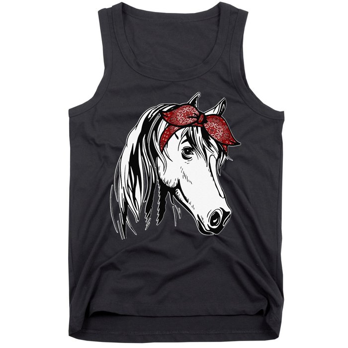 Horse Bandana For Equestrian Horseback Riding Horse Lover Tank Top