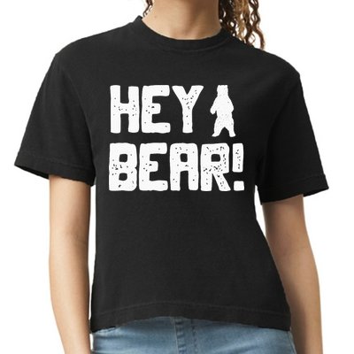 Hey Bear! Funny Hiking Outdoors Black Grizzly Bear Survival Comfort Colors Boxy T-Shirt