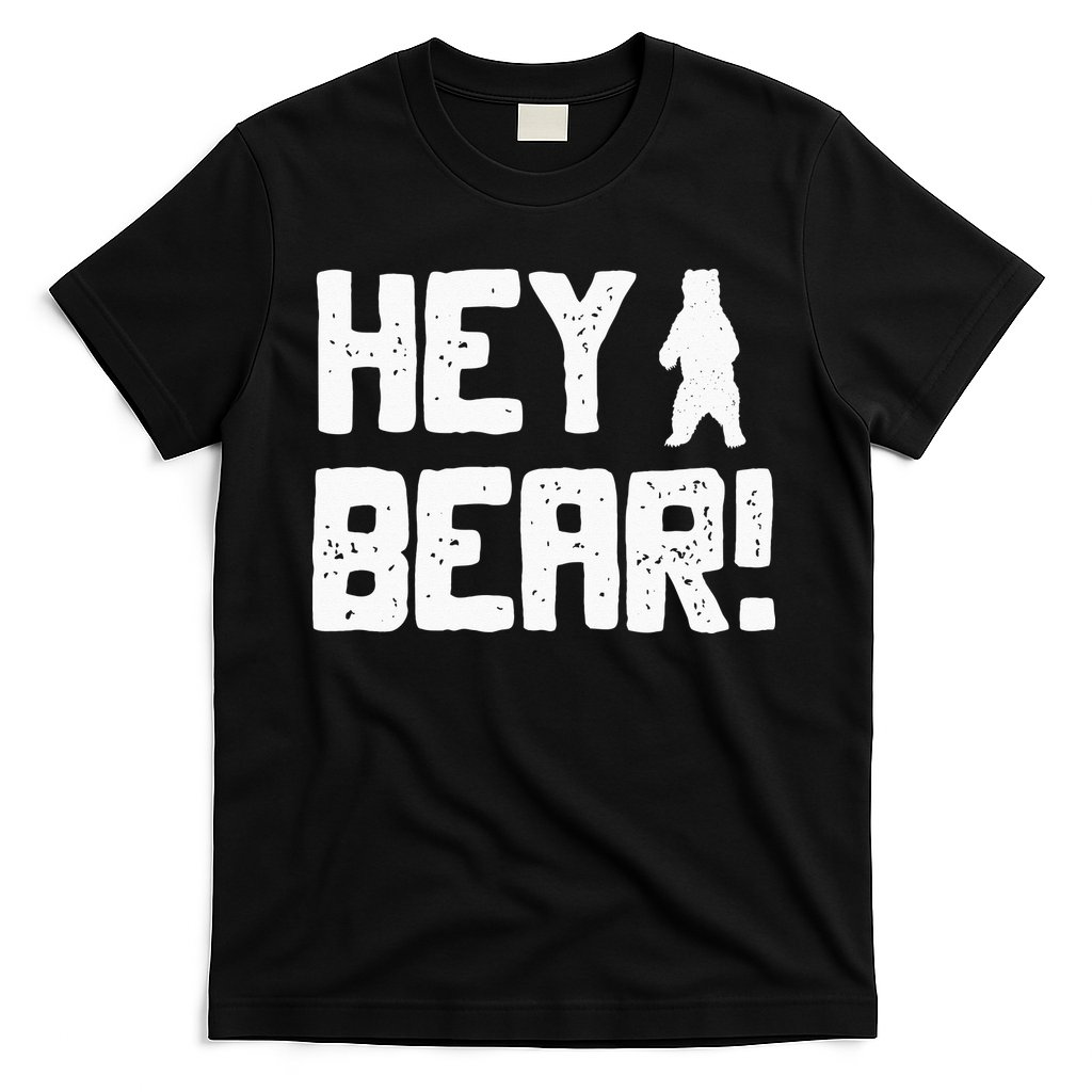 Hey Bear! Funny Hiking Outdoors Black Grizzly Bear Survival T-Shirt