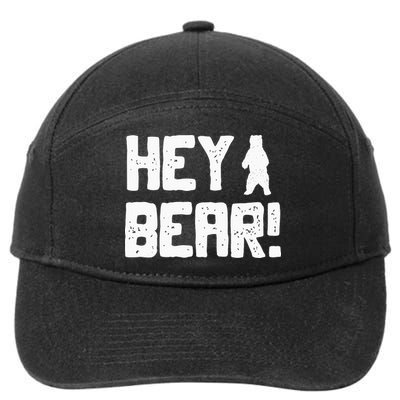 Hey Bear! Funny Hiking Outdoors Black Grizzly Bear Survival 7-Panel Snapback Hat